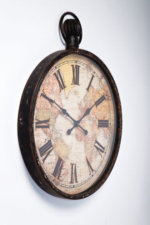 KARE Wanduhr European Map 96cm 32767