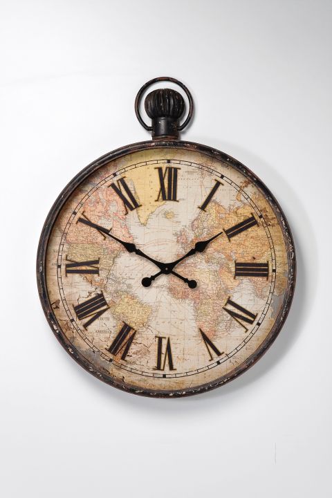 KARE Wanduhr European Map 96cm 32767